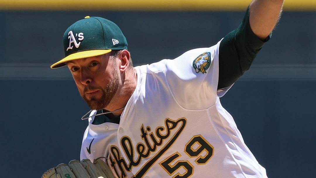 Jun 14, 2026; Summerlin, Nevada, USA; Athletics pitcher Jeffrey Springs (59) throws a pitch in the first inning against the Colorado Rockies at Las Vegas Ballpark. Mandatory Credit: Boz Bloom-Imagn Images