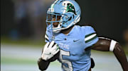 Tulane Green Wave cornerback Rayshawn Pleasant returning a 100-yard interception for a touchdown vs. Southeastern Louisiana.