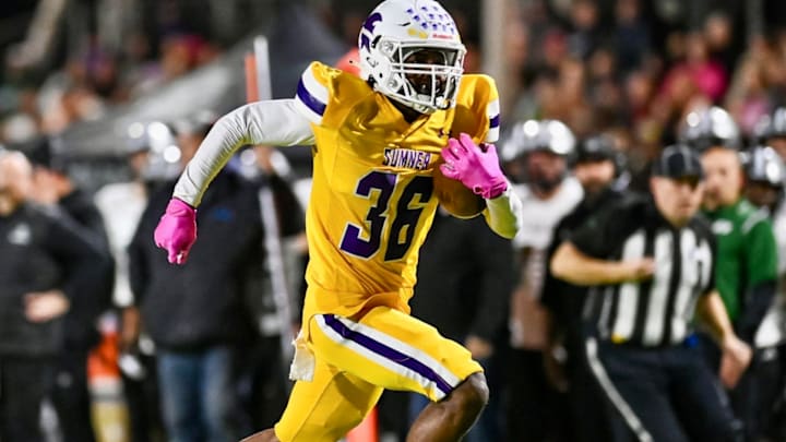 Sumner's Israel Nabors registered a school-record 104-yard interception return for a touchdown against Emerald Ridge in 2024.