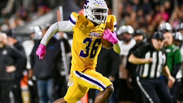 Sumner's Israel Nabors registered a school-record 104-yard interception return for a touchdown against Emerald Ridge in 2024.