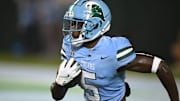 Tulane Green Wave cornerback Rayshawn Pleasant returning a 100-yard interception for a touchdown vs. Southeastern Louisiana.