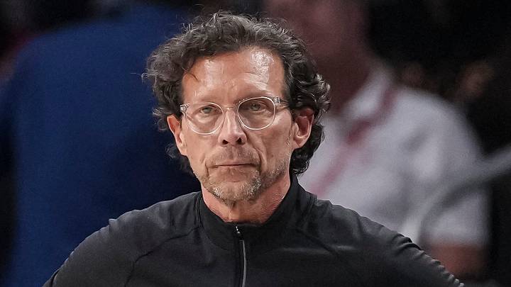 Atlanta Hawks head coach Quin Snyder against the New York Knicks at State Farm Arena on April 25, 2026.