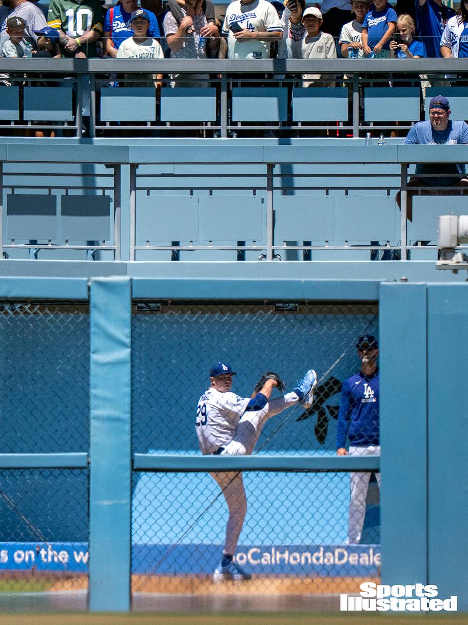 Dodgers pitcher Tarik Skubal warms up in bullpen