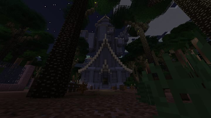 A strange tower from the Twilight Forest Minecraft mod