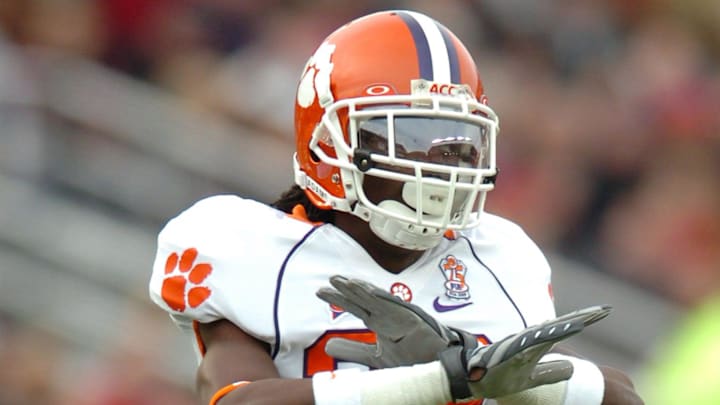 Clemson's Chris Chancellor (38) reacts after the Tigers stopped Boston College during the 1st quarter Saturday, Nov. 1st, 2008 at Alumni Stadium in Chestnut Hill, Mass.

Clemson Boston College Football