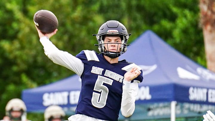 St. Edward's quarterback Nate Sparkman throws a touchdown pass earlier this season. He is candidate for this week's Central Florida High School Football Player of the Week. 