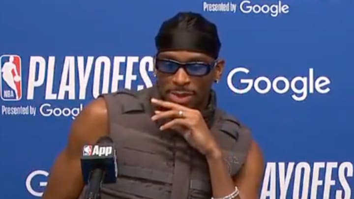 Shai Gilgeous-Alexander speaks after Oklahoma City's Game 1 loss. Shai Gilgeous-Alexander speaks after Oklahoma City's Game 1 loss.