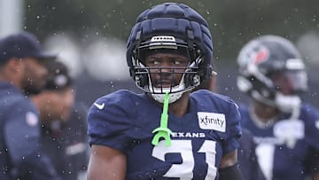 Houston Texans running back Dameon Pierce (31) during training camp at Houston Methodist Training Center.