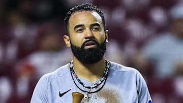 Former Miami Marlins outfielder Derek Hill (3) against the Cincinnati Reds at Great American Ball Park. 