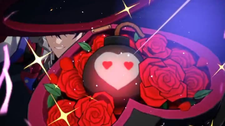 Honkai: Star Rail screenshot of Sampo presenting a bomb to someone.