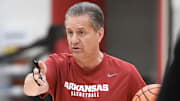 Razorbacks coach John Calipari at practice at the Eddie Sutton Practice Center in Fayetteville, Ark.