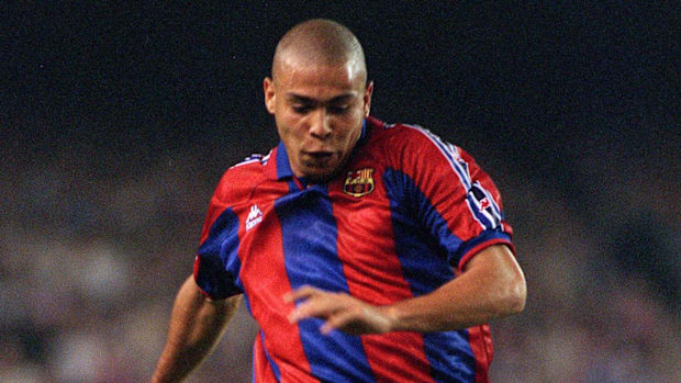Ronaldo in action for Barcelona.