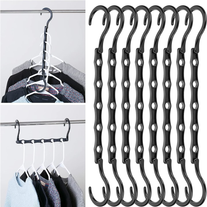 Best products for dorm rooms: Space Saving Hangers, 8 Pack