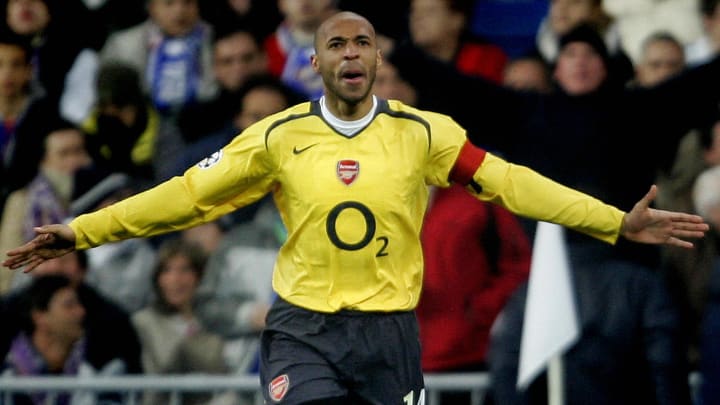 Arsenal's Frenchman Thierry Henry celebr