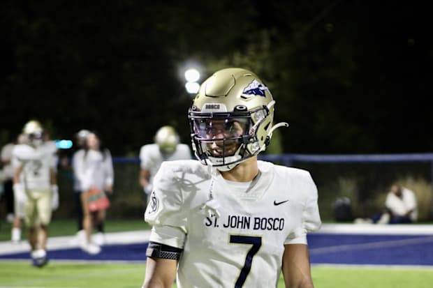 St. John Bosco’s Madden Williams was standout in the Braves victory over Sierra Canyon in Chatsworth, Calif. on Sept. 7, 2024