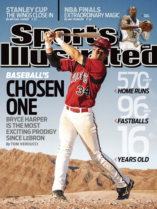 Bryce Harper on the cover of Sports Illustrated as a teenager in 2009.