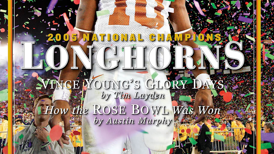 A Sports Illustrated cover featuring Texas Longhorns quarterback Vince Young.
