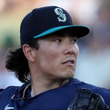 Seattle Mariners pitcher Bryan Woo throws during a game against the Athletics on July 30 at Sutter Health Park.