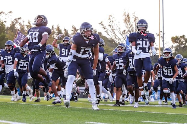 Sierra Canyon takes the field against Oaks Christian on Friday, August 30, 2024.
