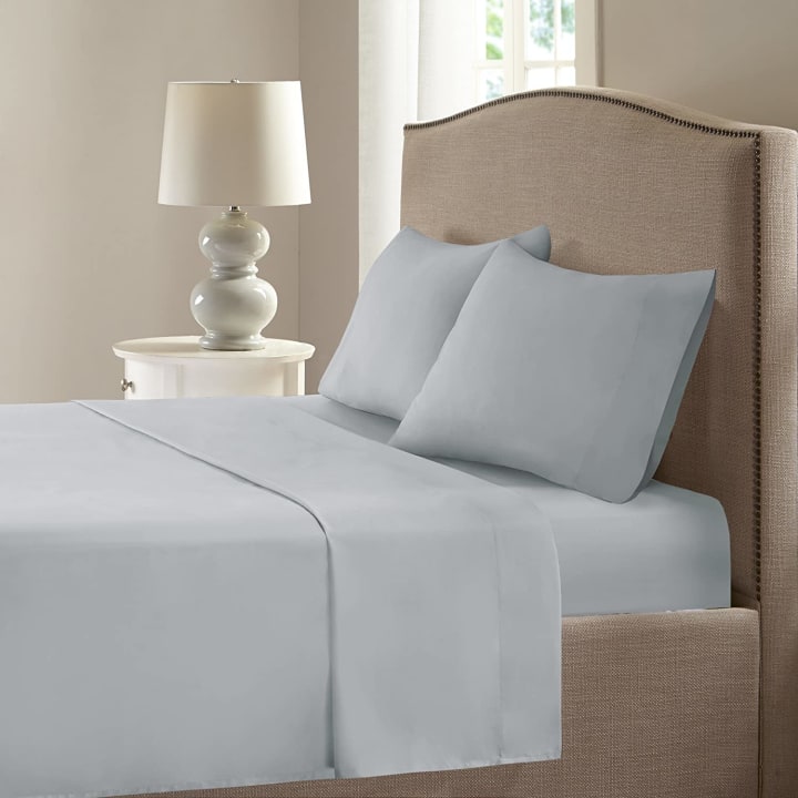 Comfort Spaces Coolmax Moisture Wicking Sheet Set on a bed in a bedroom