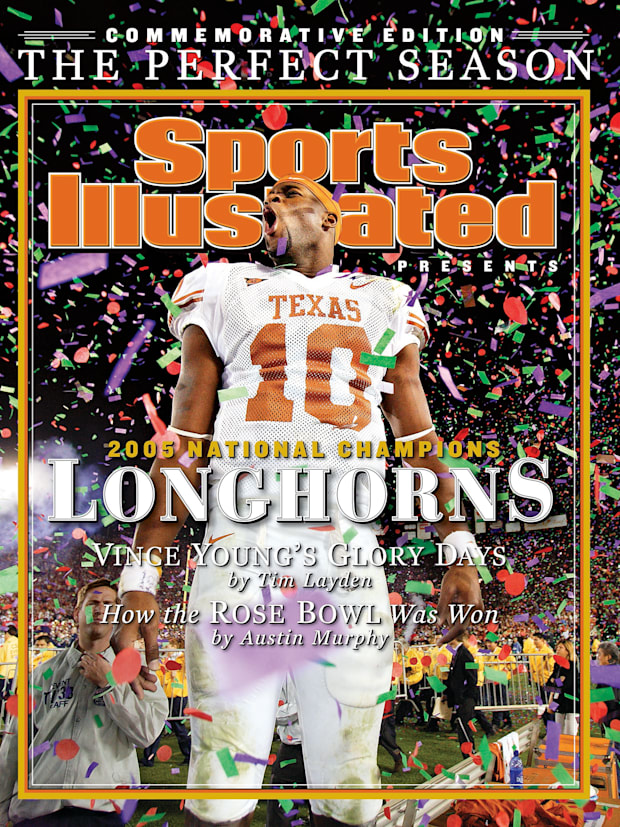 A Sports Illustrated cover featuring Texas Longhorns quarterback Vince Young.
