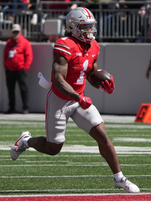 Quinshon Judkins racked up nearly 3,000 rushing yards in two seasons before transferring to Ohio State.