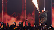 Seth Rollins makes his entrance at WrestleMania 41.