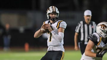 Newbury Park prolific junior quarterback Brady Smigiel, in the pocket during his team's 48-20 win over Calabasas on Oct. 10. 