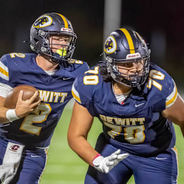 No. 9 DeWitt defeated Fenton on Friday night with a final score of 70-26.