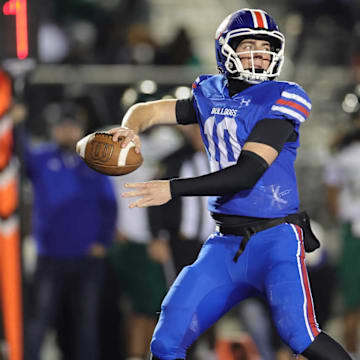 After starting quarterback Ryder Lyons got injured during the final drive of the third quarter against undefeated Archbishop Riordan on Friday, Dec. 5, 2025, Folsom junior backup Brody Rudnicki guided a pair of second-half touchdown drives to help the Bulldogs pull out a stunning 42-38 come-from-behind victory in the CIF NorCal Division I-AA regional championship.