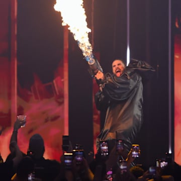 Seth Rollins makes his entrance at WrestleMania 41.
