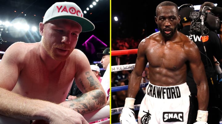 Terence Crawford (R) is set to face Canelo Alvarez (L) in what many see as a daunting challenge at the 168-pound division