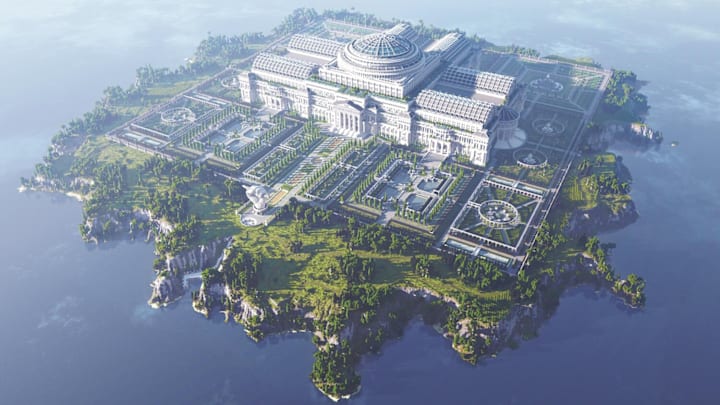 The Uncensored Library and it's surrounding grounds in Minecraft.
