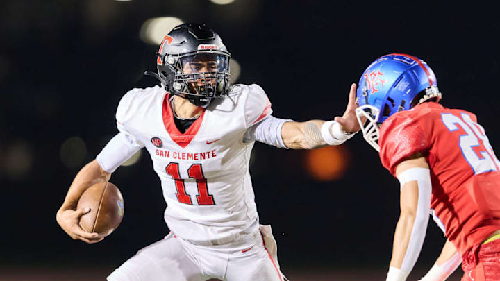 San Clemente takes on Los Alamitos in an Alpha League showdown on October 24, 2024. San Clemente takes on Los Alamitos in an Alpha League showdown on October 24, 2024.