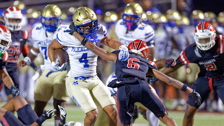 No. 14 McEachern look to stay undefeated on Friday night as they face off against South Cobb. No. 14 McEachern look to stay undefeated on Friday night as they face off against South Cobb.