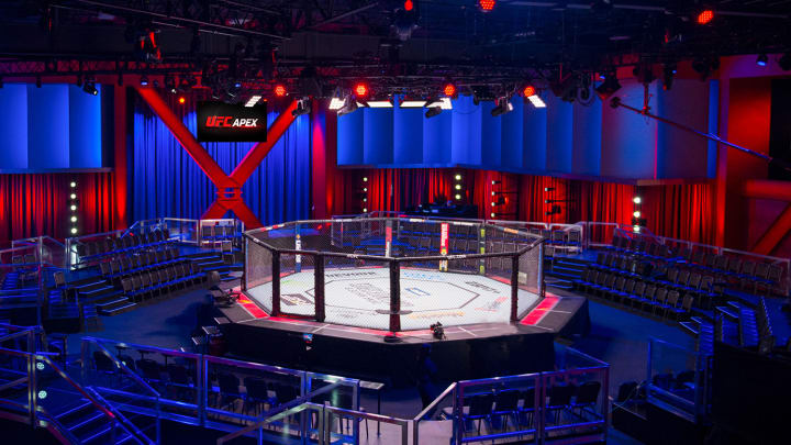 A look at the Octagon inside the UFC Apex facility in Las Vegas.