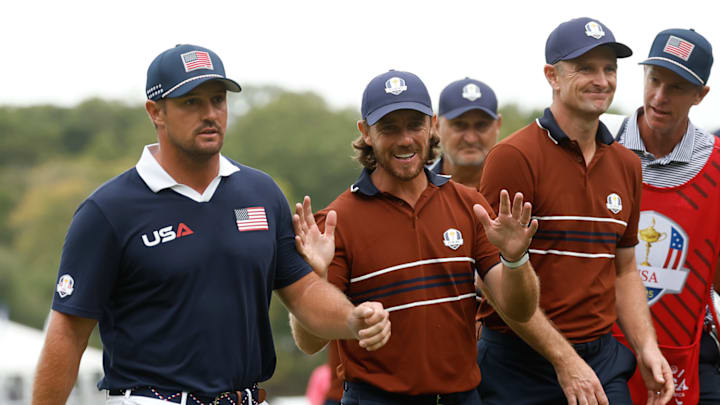 Bryson DeChambeau and Justin Rose got into it leaving the 15th green and Tommy Fleetwood couldn't help but laugh.