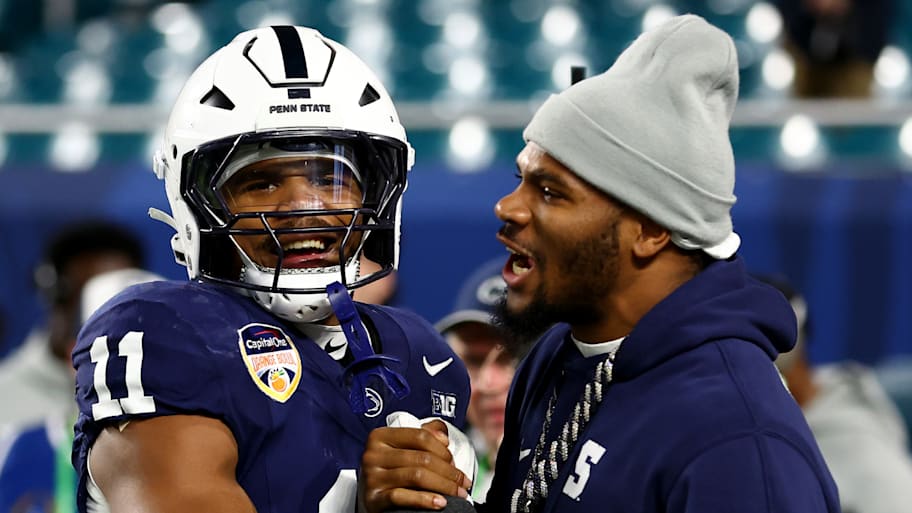 Micah Parsons can add Abdul Carter to the list of players who are supporting his coming extension. | Megan Briggs/Getty Images