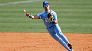 Etowah shortstop Deion Cole makes running throw to first during a doubleheader against Walton on Mar. 27, 2025. Cole and the Eagles moved into the No. 3 spot on our national top 25 rankings for the first time this season.