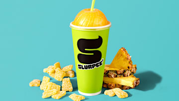 Limited-Edition Shaq-A-Licious XL Sour Pineapple Slurpee Drink