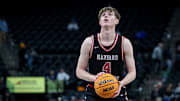 Harvard-Westlake's Nik Khamenia shoots a free throw in a game against St. Francis at the Intuit Dome on Saturday, Feb. 1, 2025.