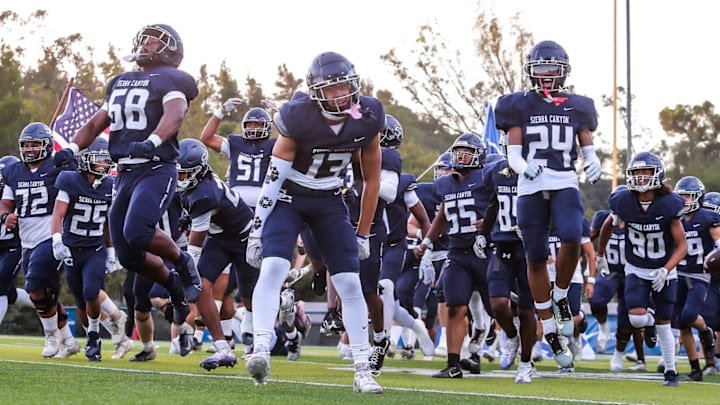 Sierra Canyon takes the field against Oaks Christian on Friday, August 30, 2024.