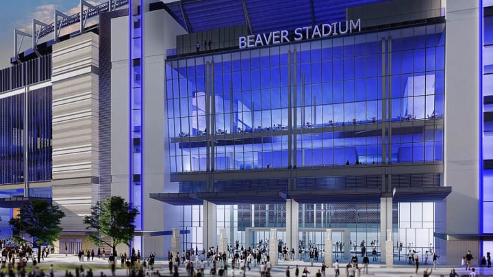 A rendering of the proposed renovation of Penn State's Beaver Stadium, which is scheduled for completion in 2027.