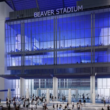 A rendering of the proposed renovation of Penn State's Beaver Stadium, which is scheduled for completion in 2027.