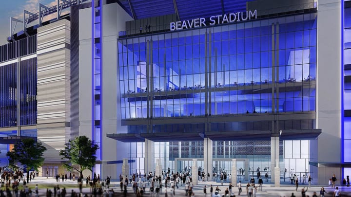 A rendering of the proposed renovation of Penn State's Beaver Stadium, which is scheduled for completion in 2027.