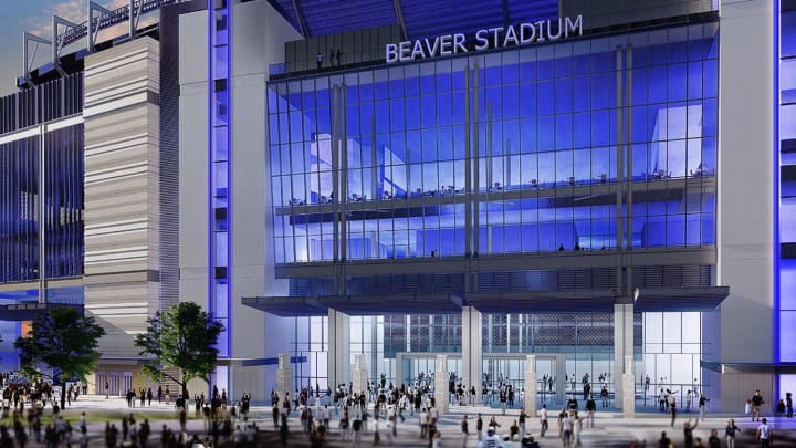 A rendering of the proposed renovation of Penn State's Beaver Stadium, which is scheduled for completion in 2027.