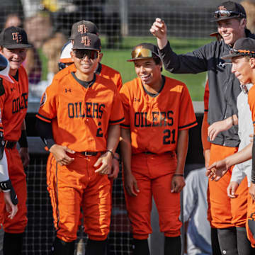 Huntington Beach celebrates in a game against Los Alamitos.