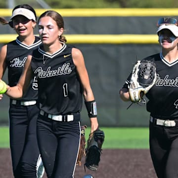 Oakville's Addie Frank (4) is one of Missouri's top returning softball players for the 2025 high school season. An all-state performer in 2024, Frank is also a standout baseball player who holds an invitation to travel to Washington D.C. to participate in a draft tryout to become one of 150 players eligible for the 2026 Women's Professional Baseball League Draft.