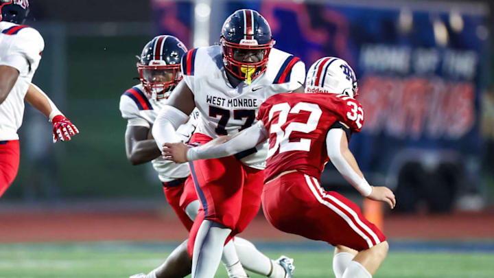 West Monroe (white uniforms) continues 5A playoff action Friday at home against Central