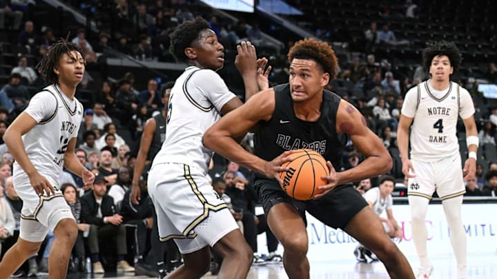 Sierra Canyon forward Maxi Adams drives to the hoop against Notre Dame at the Intuit Dome on February 1, 2025.